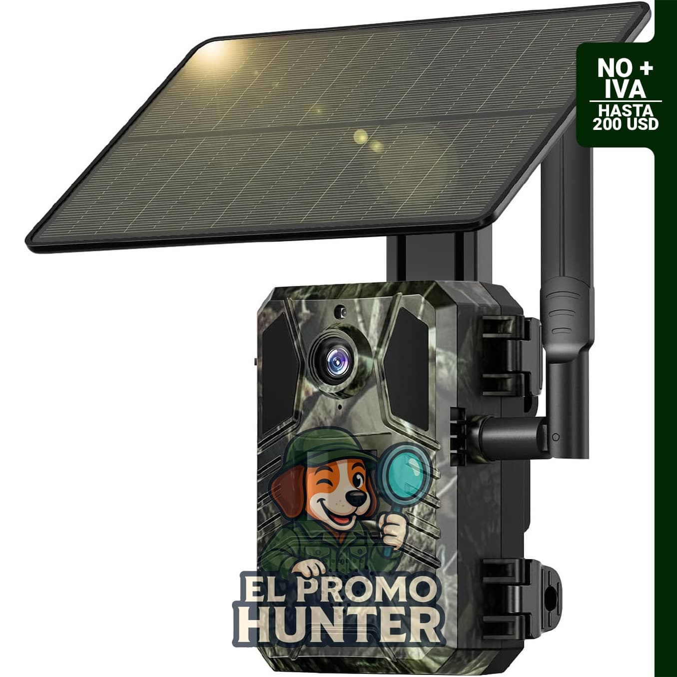 Cámara de rastreo 4G LTE con resolución 2K y visión nocturna, activación por movimiento, resistente al agua.