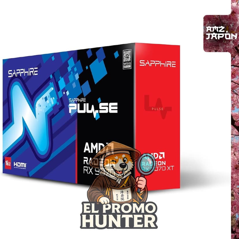 Tarjeta gráfica SAPPHIRE PULSE Radeon RX 9070 XT GAMING de 16 GB.