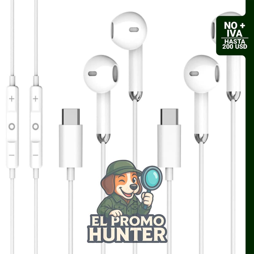 Auriculares con cable USB C para iPhone 15, 16, 17 y Galaxy S25, S26, incluye micrófono y control remoto.