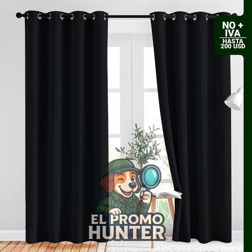 Cortinas opacas NICETOWN de 132 x 213 cm, con aislamiento térmico y ojales sólidos, juego de 2.