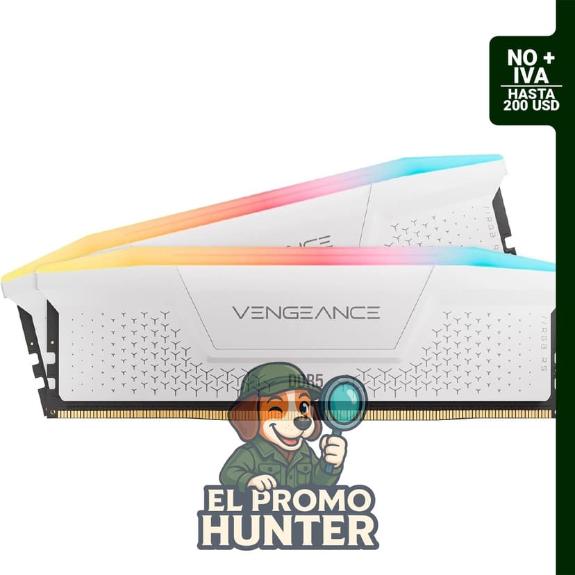 Memoria RAM CORSAIR Vengeance RGB RS DDR5 de 16GB (2 x 8GB) hasta 6000 MHz, compatible con AMD y Intel.