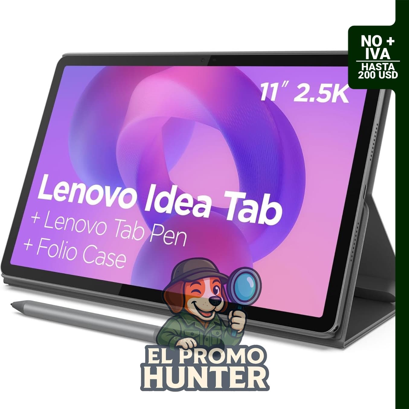 Lenovo Idea Tab, tablet con pantalla táctil IPS de 11" (27.94 cm) 2.5K, MediaTek Dimensity 6300, 8 GB RAM, 256 GB almacenamiento.