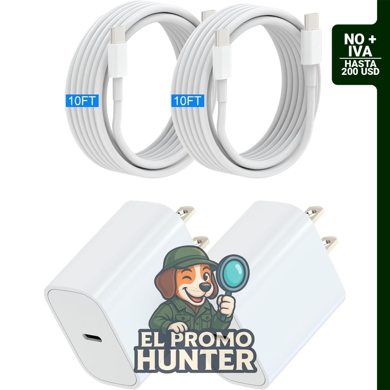 Cargador USB tipo C de 20 W con cable de 3 m, compatible con iPhone 17/16/15 Pro Max/Plus, iPad Pro/Air/Mini y AirPods.