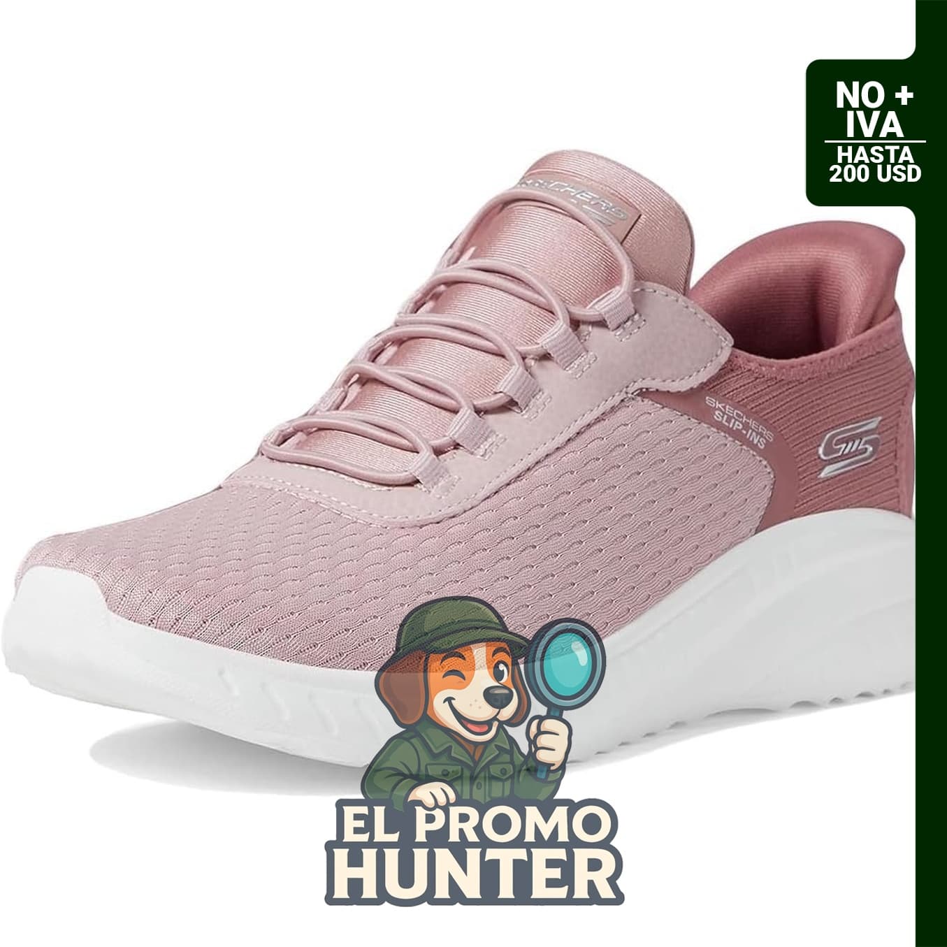 Zapatillas sin cordones Skechers Bobs Squad Chaos para mujer, con plantilla de espuma viscoelástica y suela flexible.
