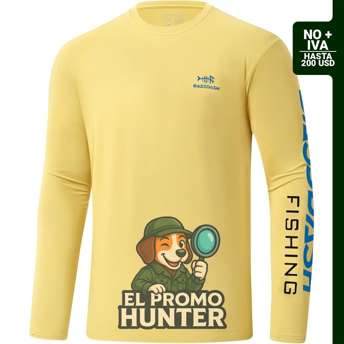Camisa de manga larga BASSDASH para hombre, con protección solar UPF 50+, secado rápido y rendimiento SPF UV.