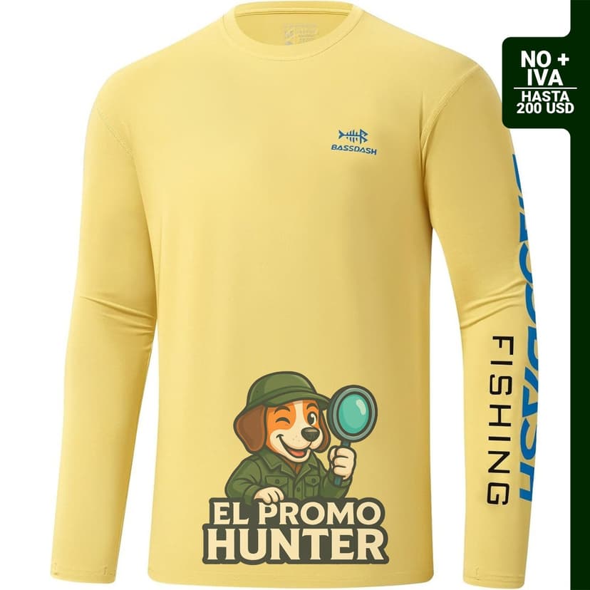 Camisa de manga larga BASSDASH para hombre, con protección solar UPF 50+, secado rápido y rendimiento SPF UV.