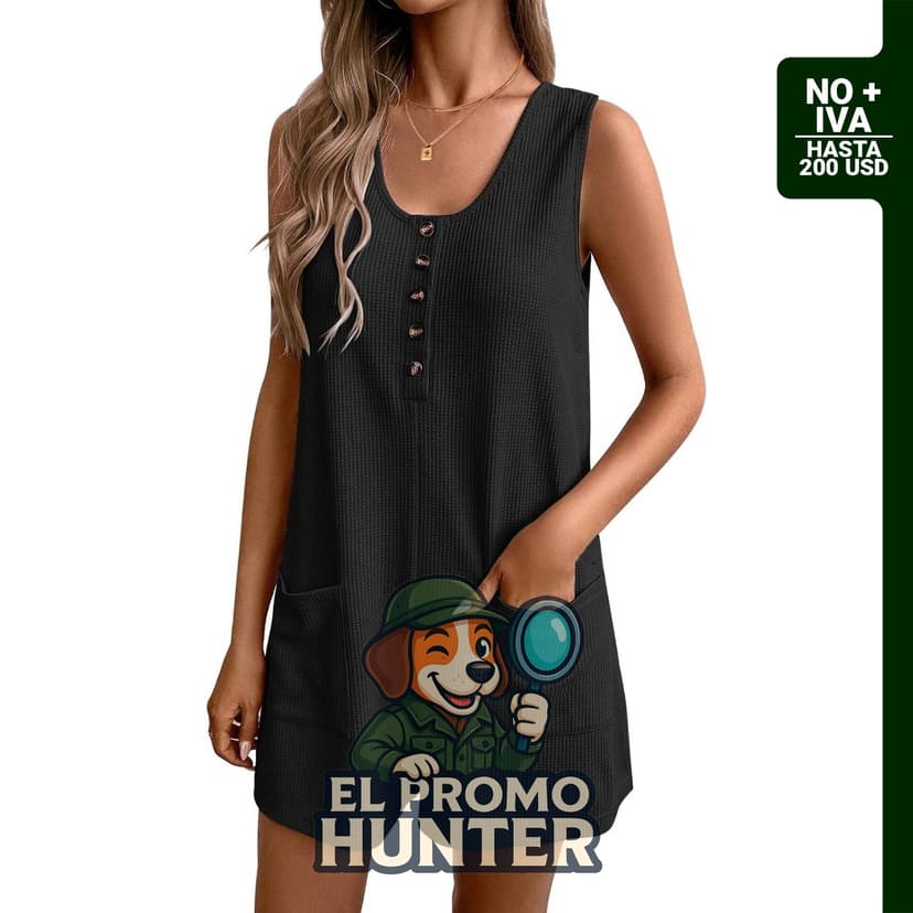 Mono corto de mujer, estilo casual, tejido waffle, adecuado para verano y vacaciones.