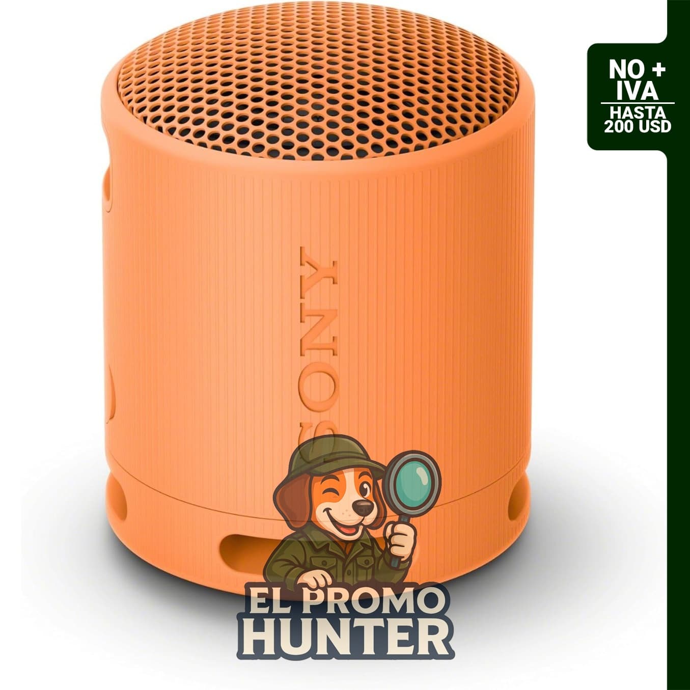 Altavoz portátil inalámbrico Sony SRS-XB100, color naranja, con Bluetooth y batería de 16 horas.