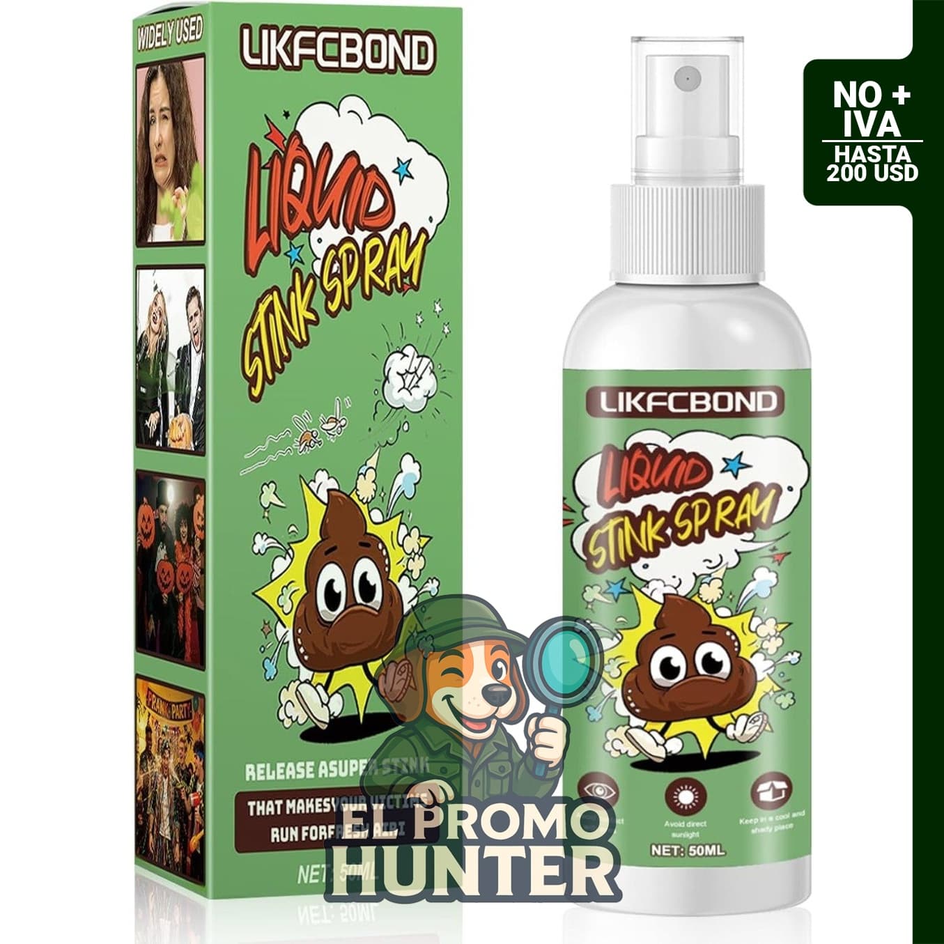 Aerosol de broma con olor fuerte de 50 ml, ideal para fiestas y bromas prácticas.
