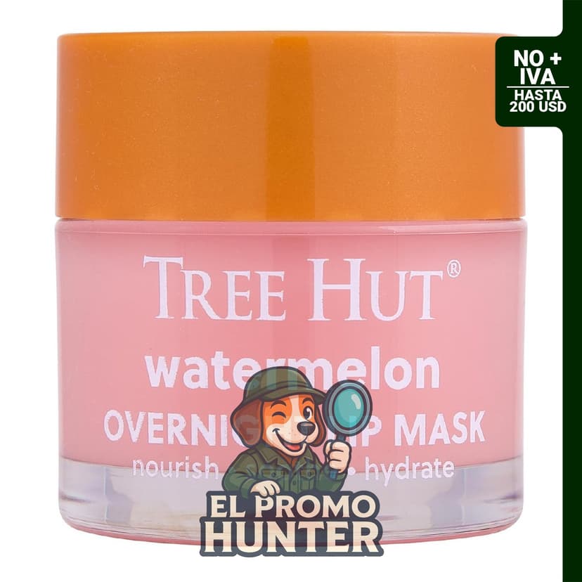 Máscara labial Tree Hut Watermelon, 0.6 oz (17 g) para tratamiento hidratante de labios.