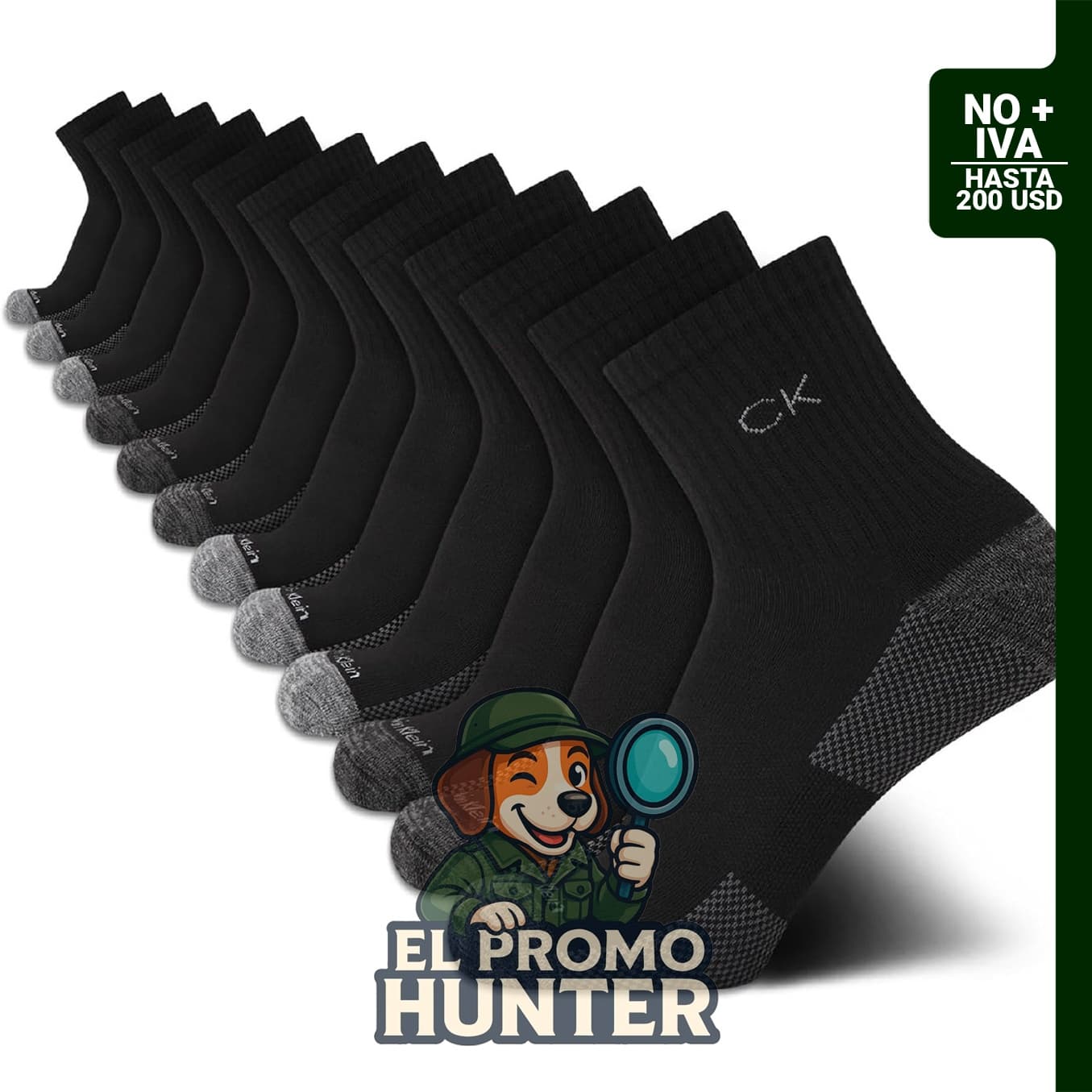 Paquete de 12 calcetines deportivos de cuarto alto para hombre, acolchados y transpirables.