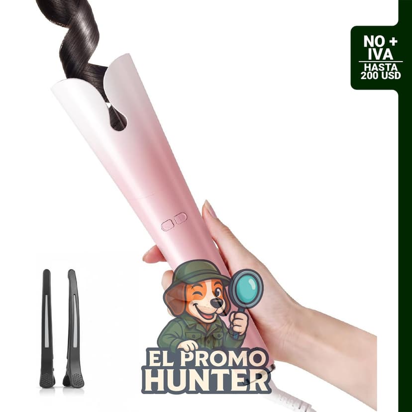 Rizador automático BABONIR de 1.25" (3.2 cm) con rotación de 2 vías y 3 temperaturas ajustables.