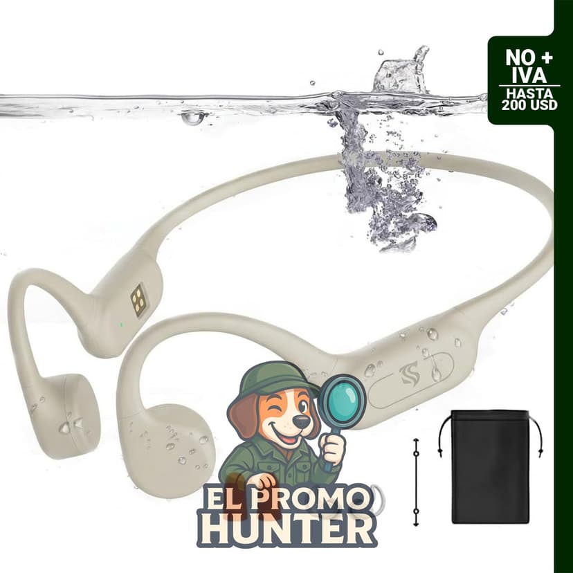 Auriculares de conducción ósea Roujune, impermeables IPX8, con modo MP3 y 32 GB de capacidad.