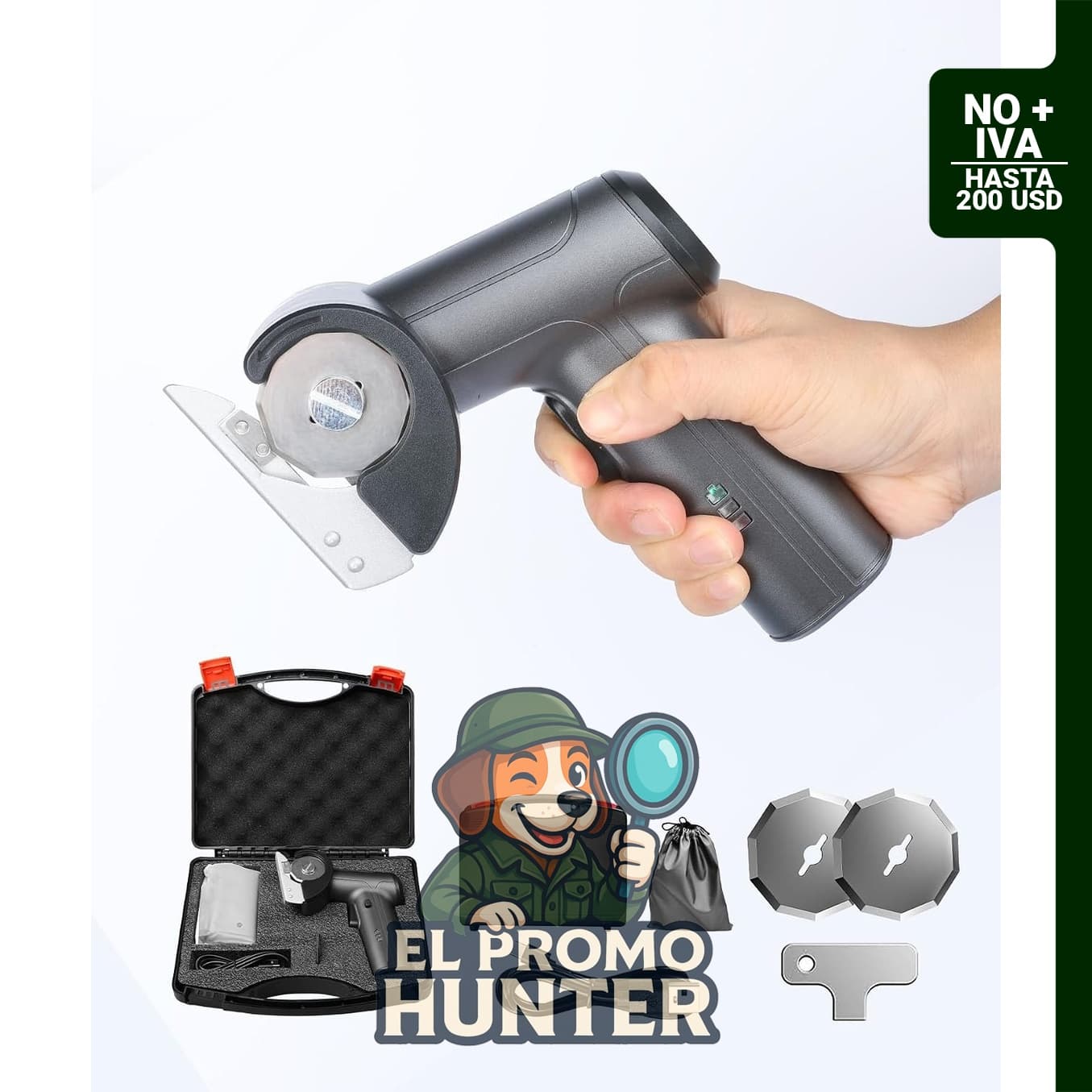 Tijeras eléctricas inalámbricas LOGBAY de 4 V, con 3 cuchillas SK5 y mango ergonómico.