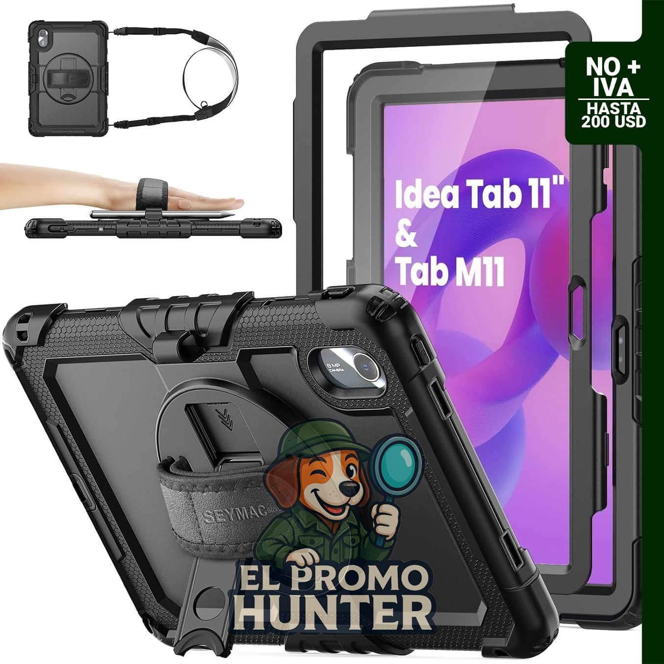 SEYMAC stock Funda para Lenovo Idea Tab de 11 pulgadas, compatible con modelos 2025, M11 2024 y K11, con soporte giratorio de 360°.