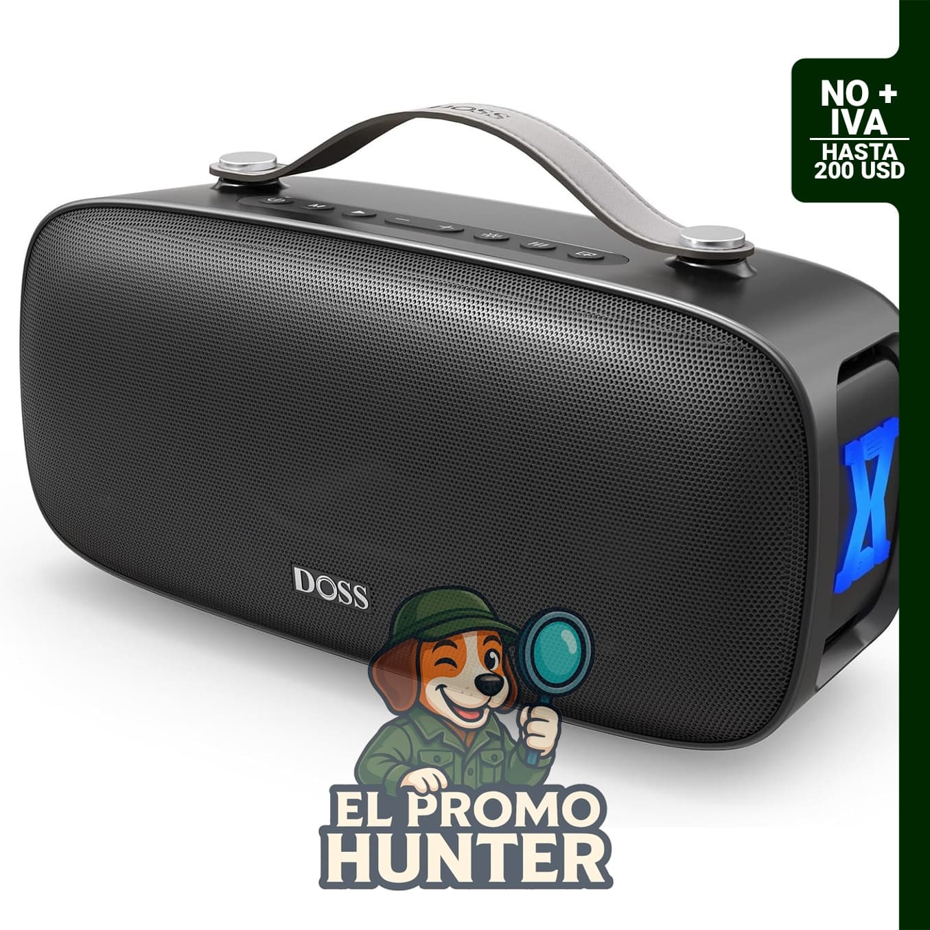 DOSS Extreme Boom Pro D300, altavoz Bluetooth con sonido estéreo de 80 W y 20 horas de reproducción.