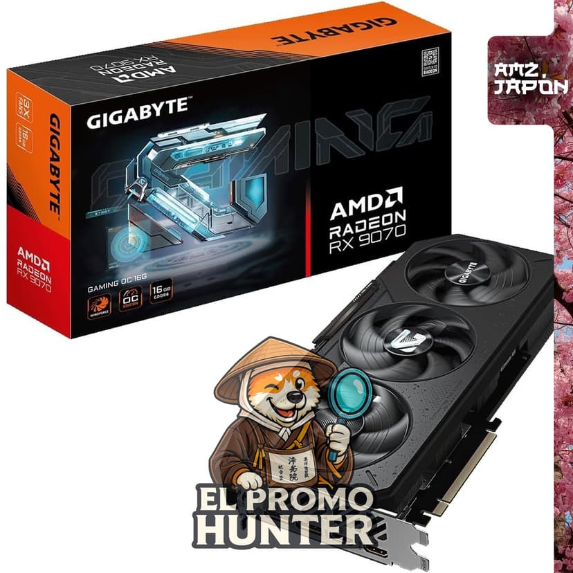 GIGABYTE Radeon RX9070, tarjeta gráfica GDDR6 de 16GB.