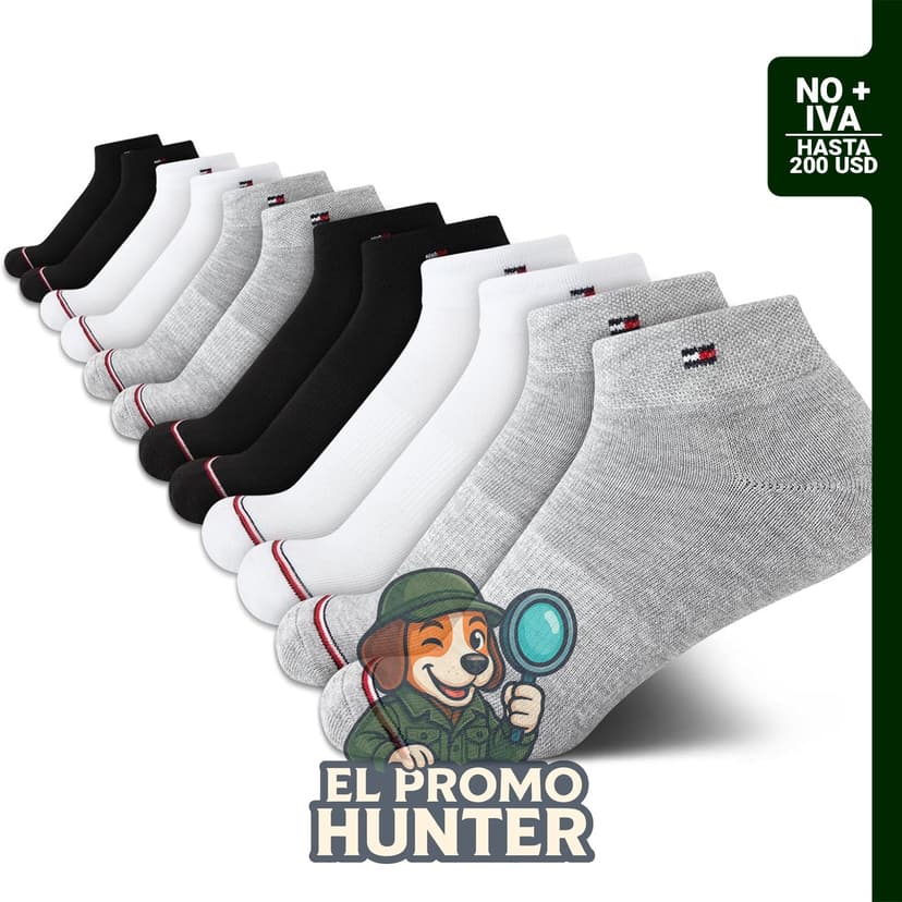 Tommy Hilfiger Calcetines para mujer, paquete de 12 calcetines acolchados para correr con soporte de arco.