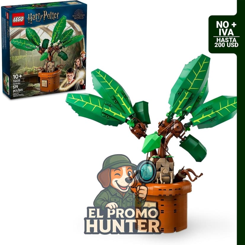 LEGO Harry Potter Mandrágora Articulada, figura de planta de maceta con 579 piezas.