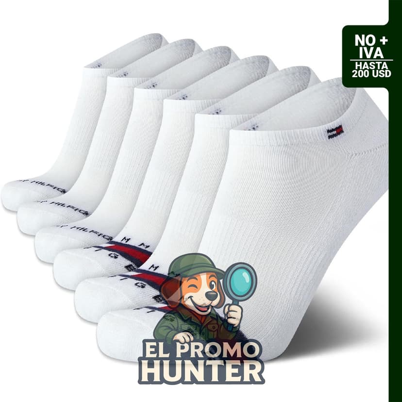 Tommy Hilfiger calcetines invisibles acolchados, paquete de 6 unidades, para hombre.