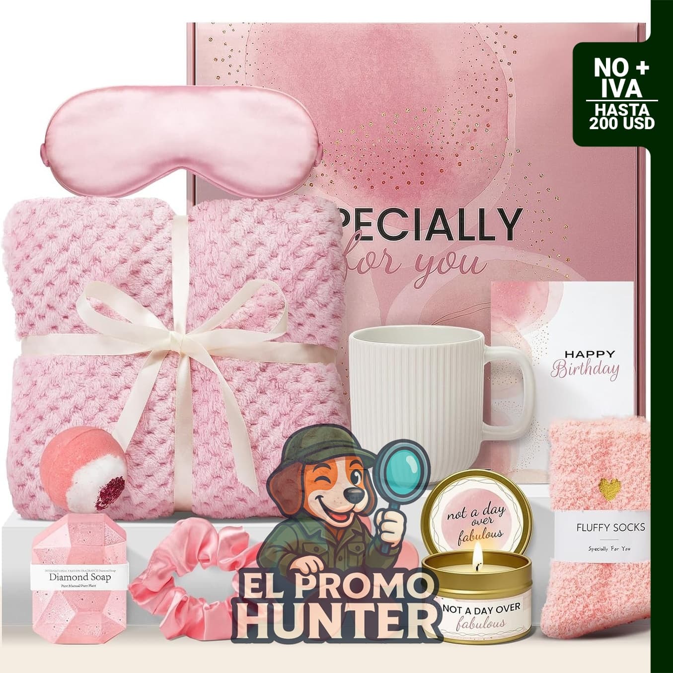 Cesta de Cumpleaños con Manta, Taza, Spa y Accesorios