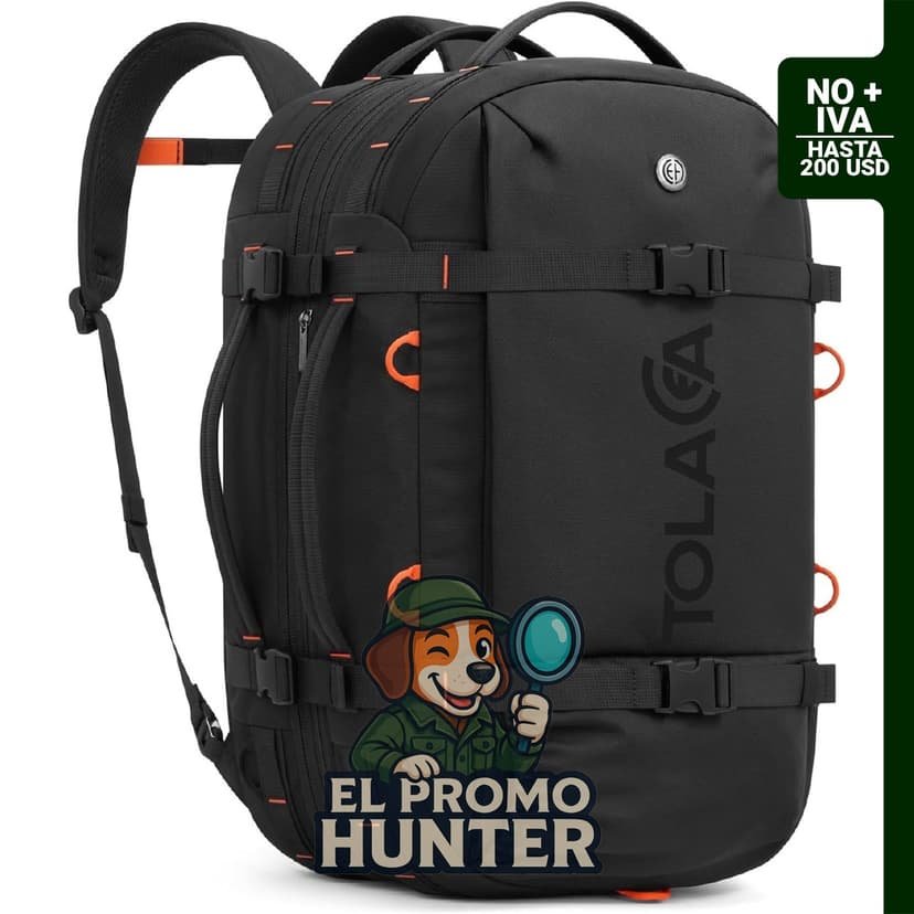 Tolaccea Mochila de viaje para laptop de 40-50L, compatible con laptops de hasta 16".