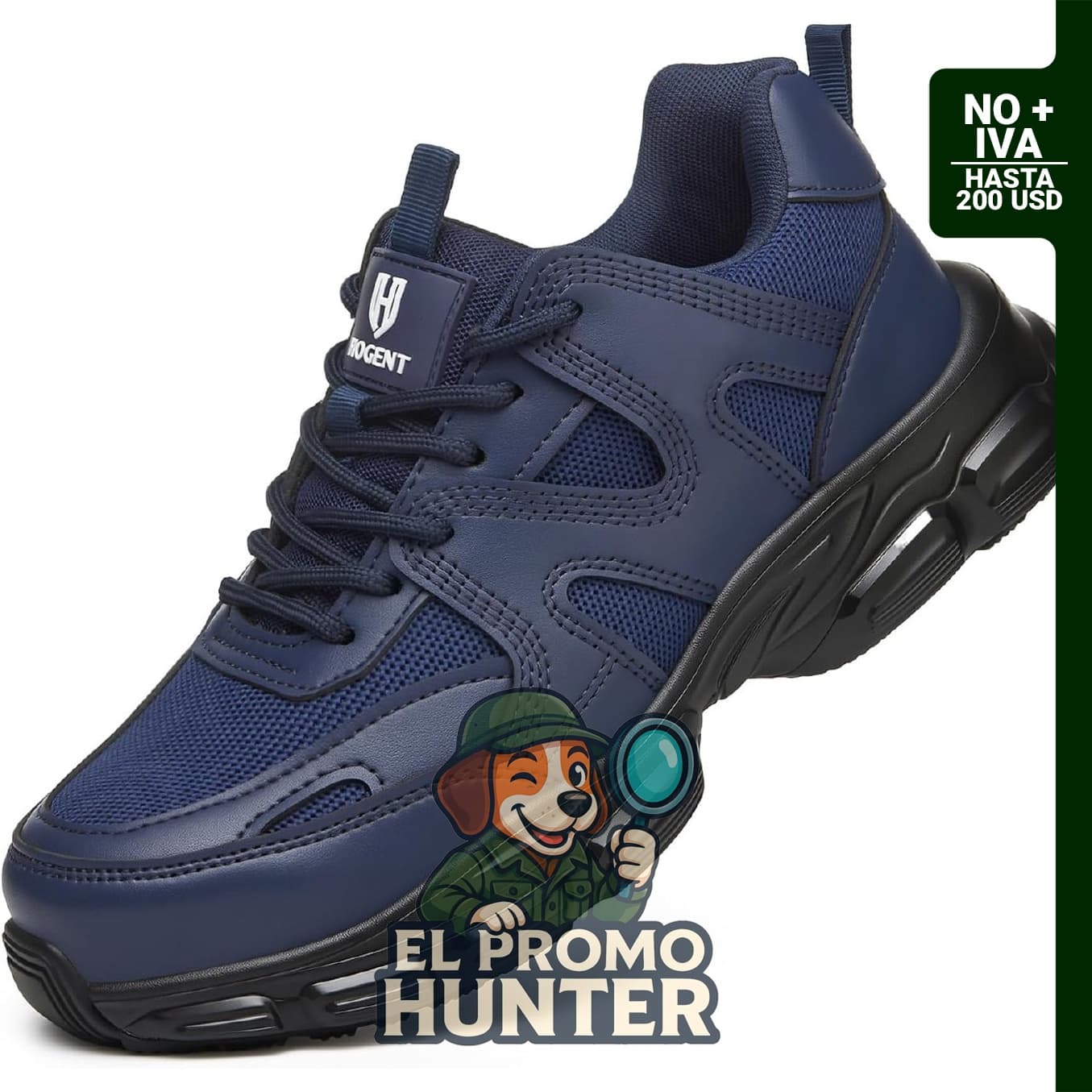 Hogent zapatos de trabajo con puntera de acero, antideslizantes y ligeros, talla 10.5 mujer / 9 hombre.