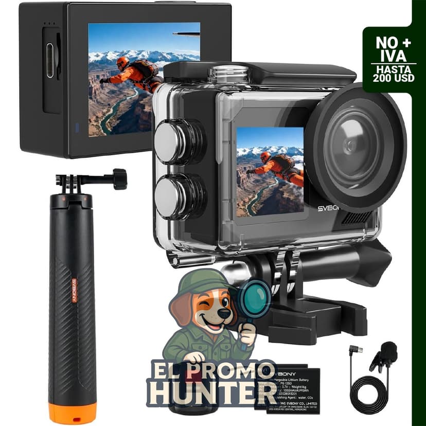 SVBONY SVGo2 4K Cámara subacuática con palo selfie flotante, 50MP, 5X Zoom, 98 ft (30 m) de resistencia al agua.