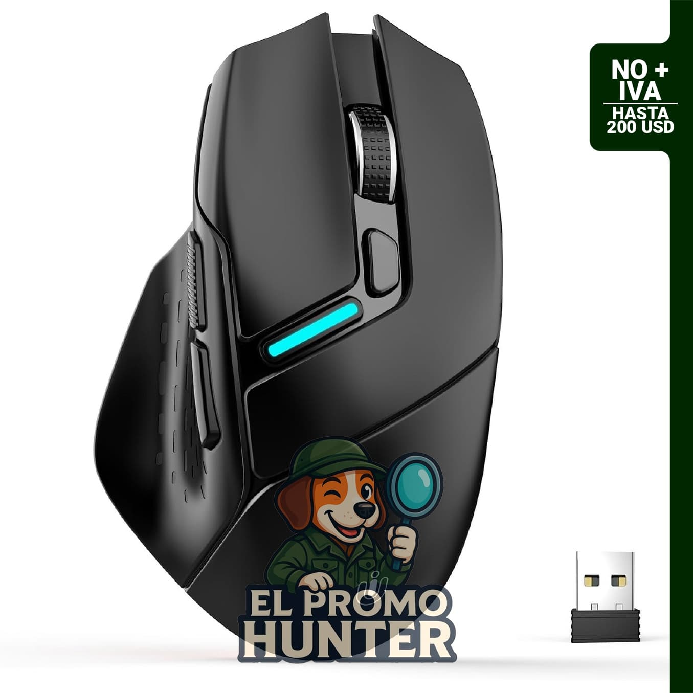 Uineer Ratón inalámbrico ergonómico con conexión múltiple 3 en 1 y 6 DPI ajustables hasta 12800.