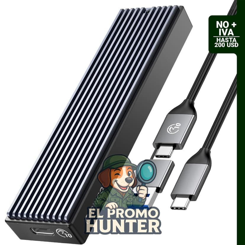ORICO Carcasa M.2 NVMe SSD, adaptador externo USB 3.1 Gen 2 para SSD M.2 de hasta 8 TB, compatible con UASP.
