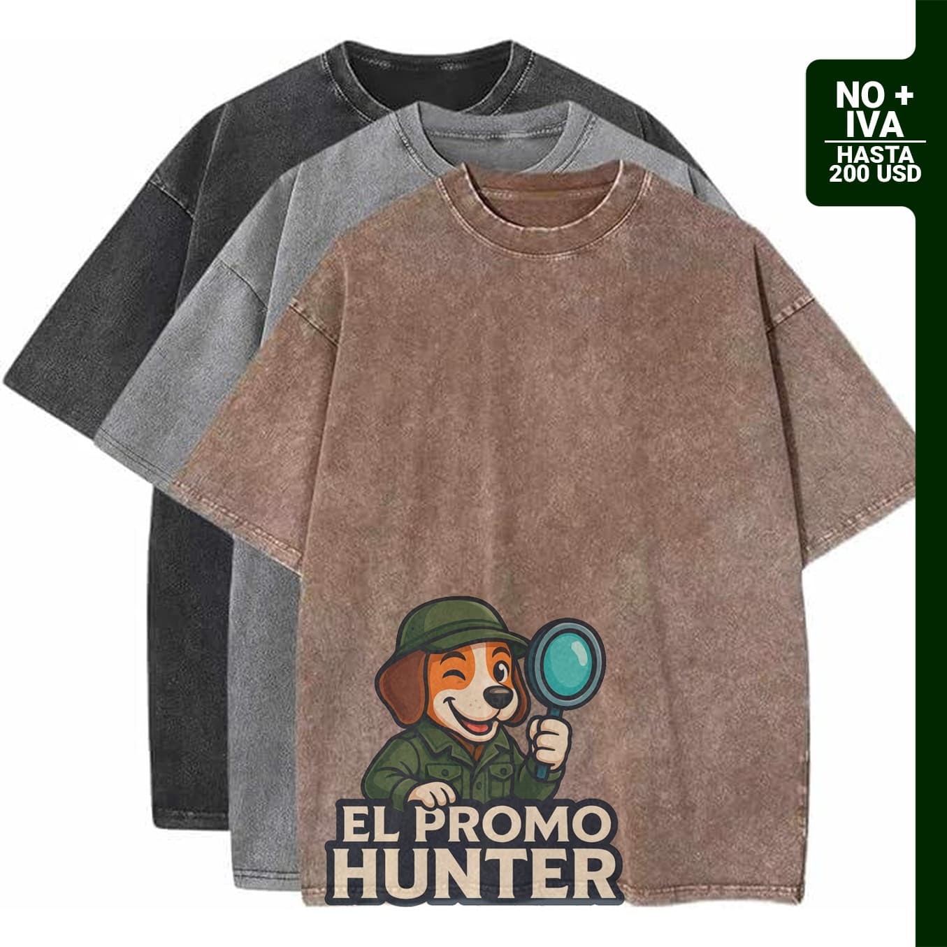 Conjunto de 3 camisetas de gran tamaño de algodón pesado, manga corta y estilo vintage para uso casual.