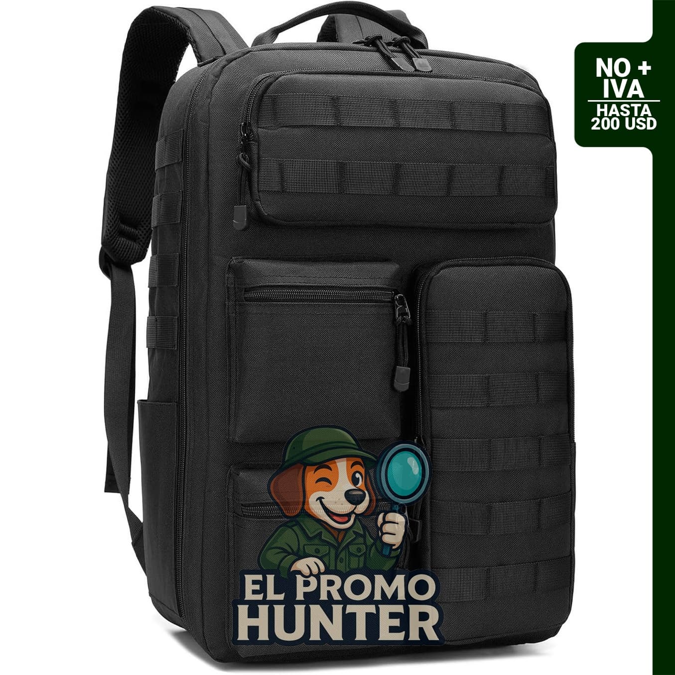 Mochila táctica de camuflaje, impermeable y duradera, con sistema MOLLE, adecuada para campamento y caza.