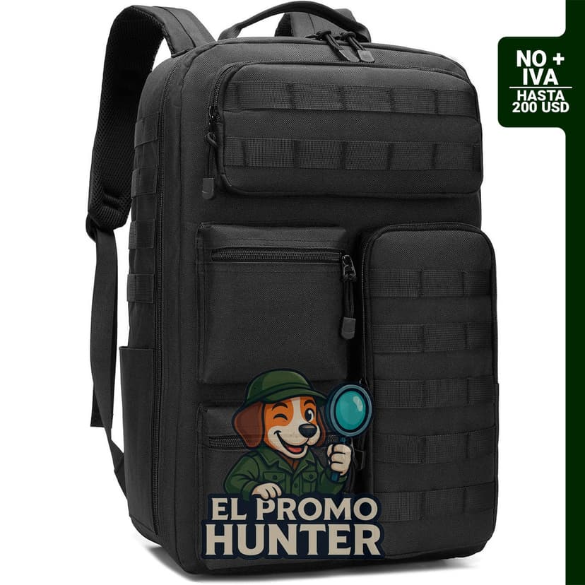 Mochila táctica de camuflaje, impermeable y duradera, con sistema MOLLE, adecuada para campamento y caza.