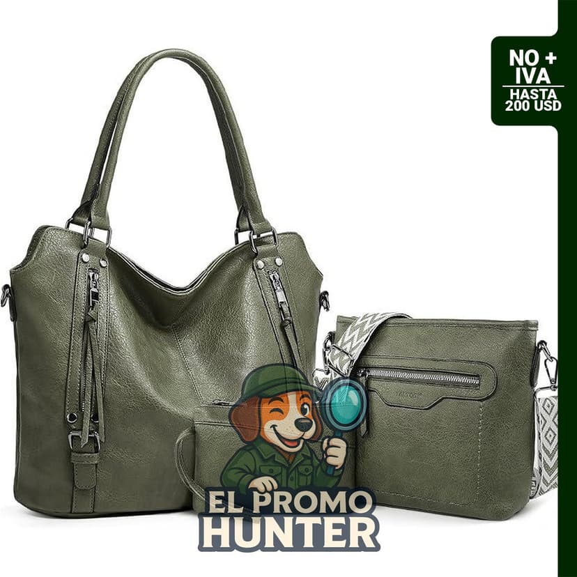 TANTOMI bolso cruzado grande de cuero para mujer, con correas ajustables y cartera.
