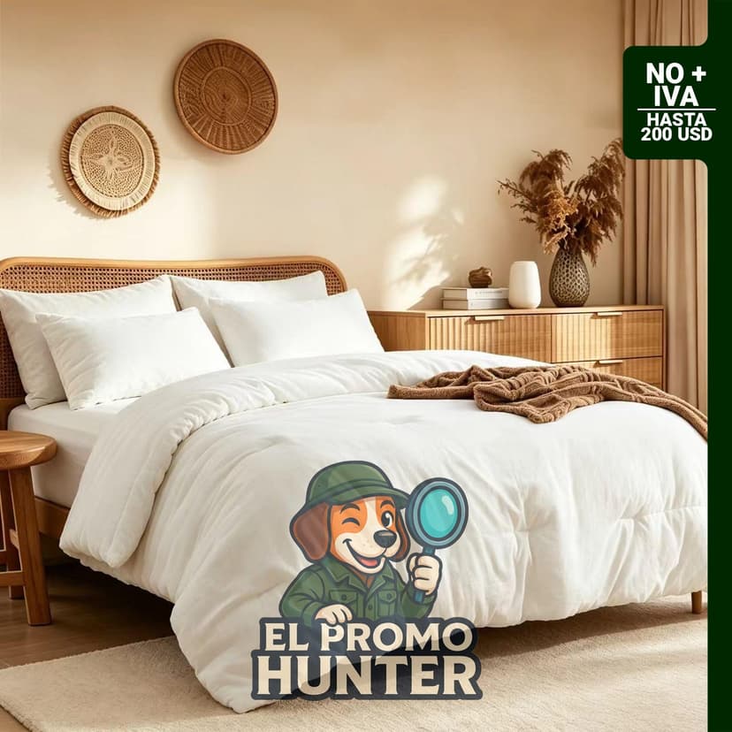 Juego de edredón King prelavado, incluye un edredón sólido (264 x 229 cm) y 2 fundas de almohada.