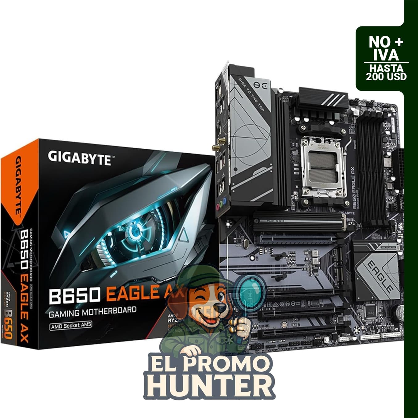 GIGABYTE B650 Eagle AX AM5 LGA 1718, placa base ATX con soporte para DDR5 y triple M.2.