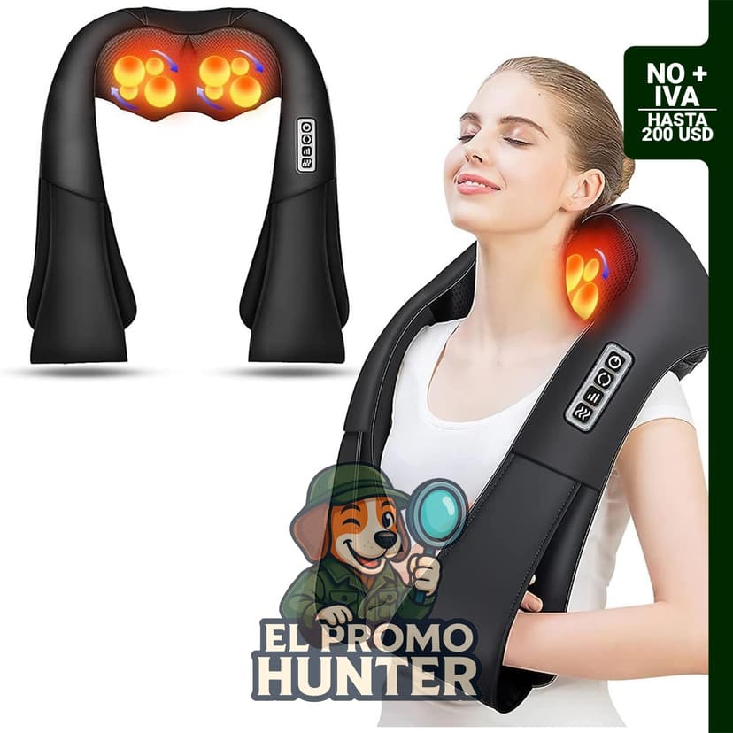 AERLANG Masajeador Shiatsu de espalda y cuello, con función de calor y amasado de tejido profundo.
