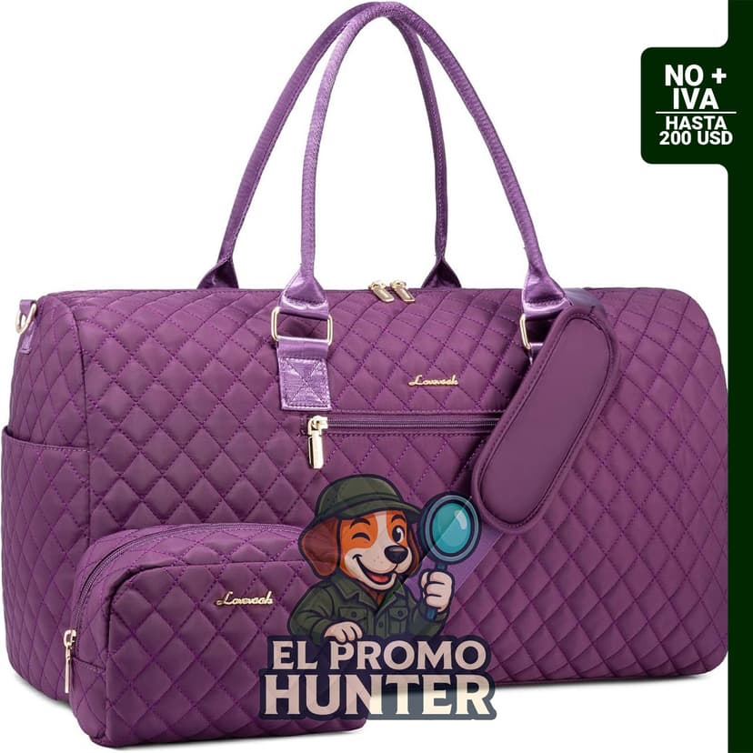 Bolsa de viaje LOVEVOOK, con compartimento para zapatos y bolsillo húmedo, ideal para uso en gimnasio o viajes.