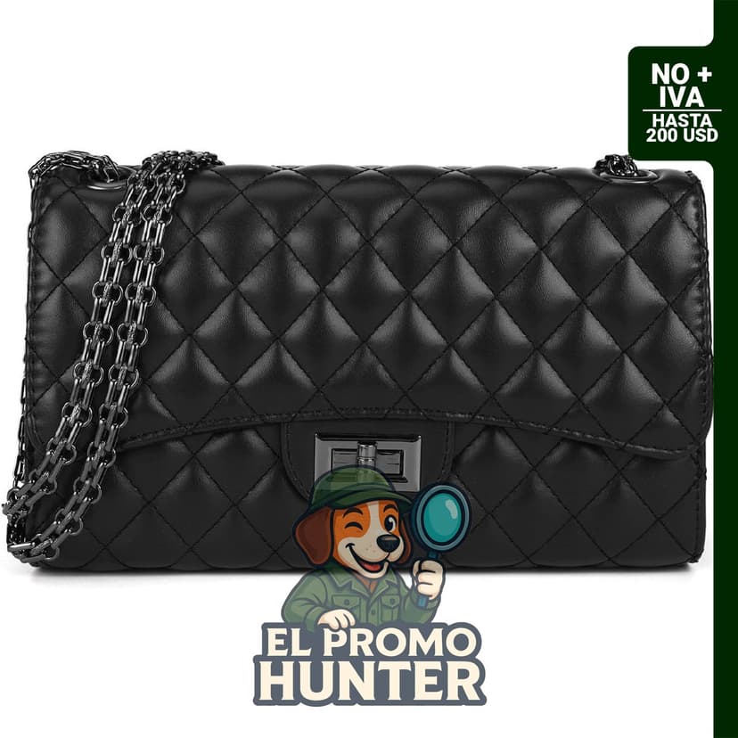 Gladdon bolso bandolera acolchado para mujer, con correa de cadena y diseño estructurado.