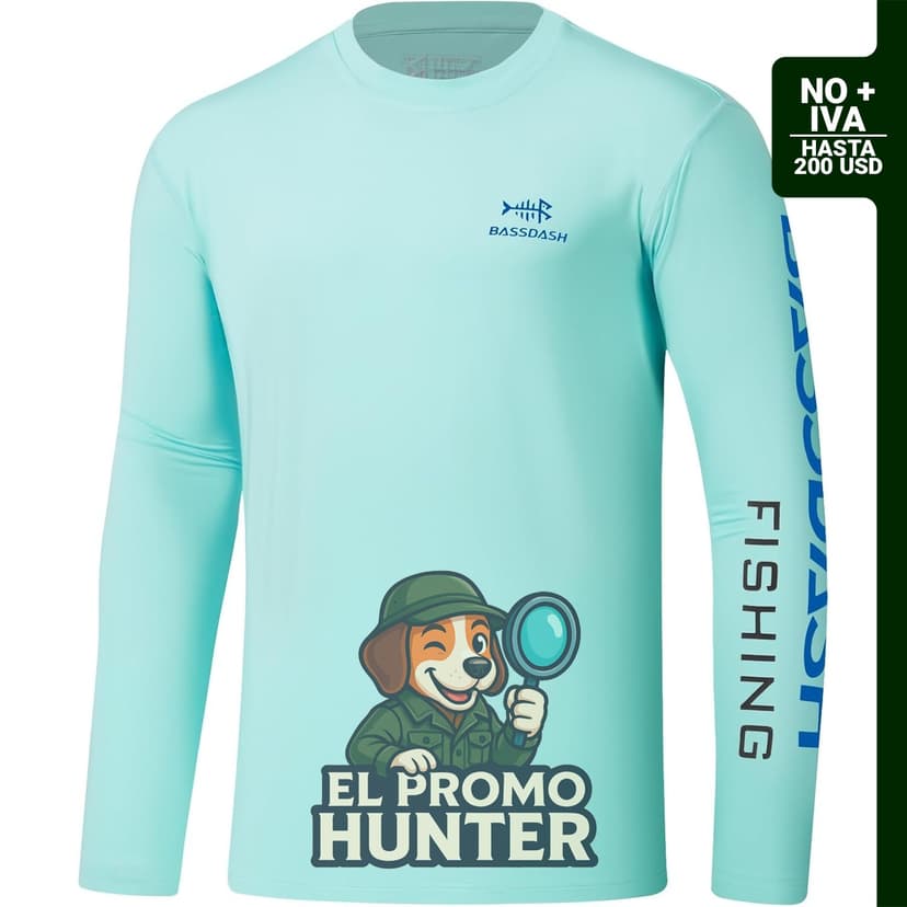 BASSDASH Camisa de manga larga para hombre con protección solar UPF 50+, secado rápido y rendimiento SPF UV.