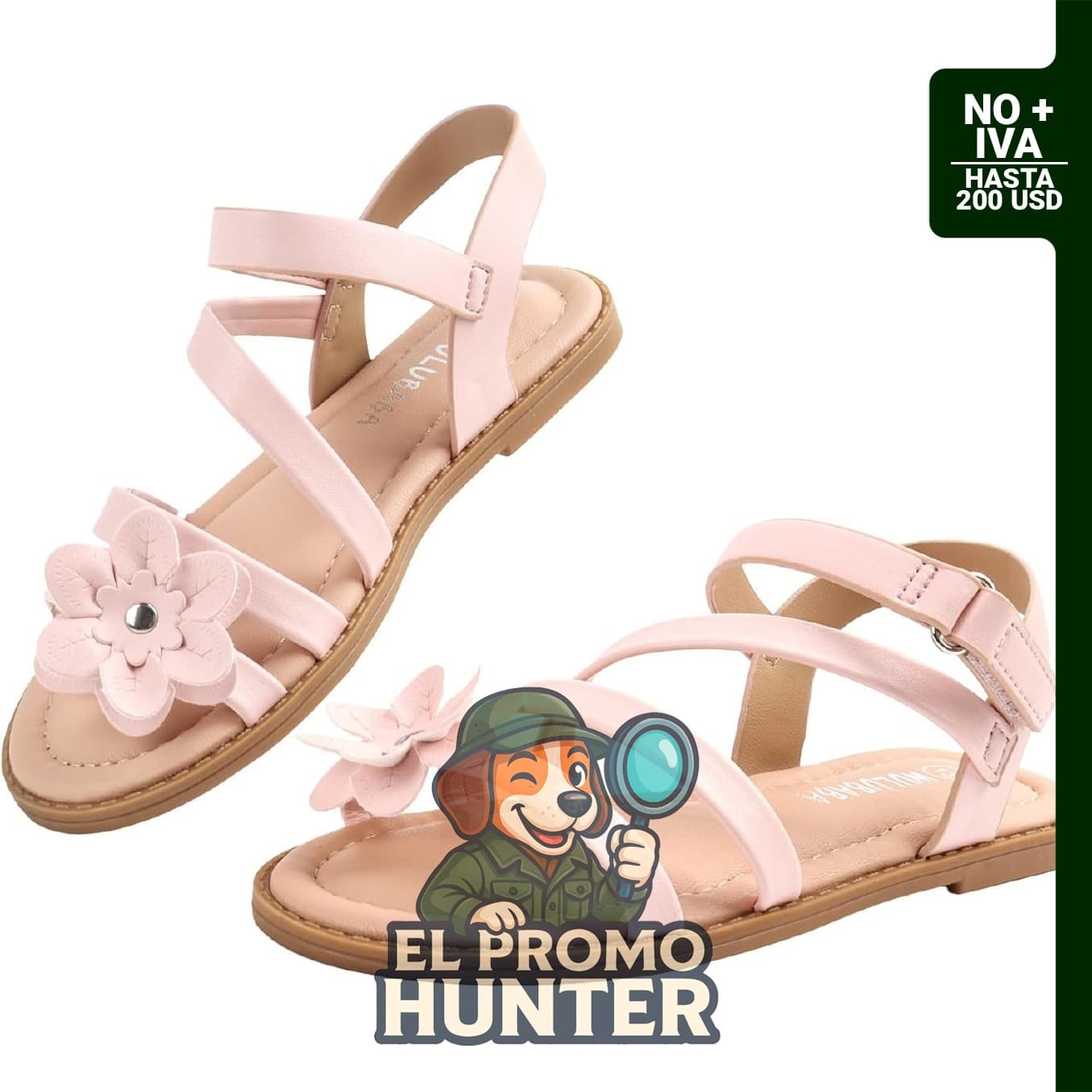 Sandalias de vestir Wulubaba con punta abierta para niñas pequeñas, diseño plano y floral.