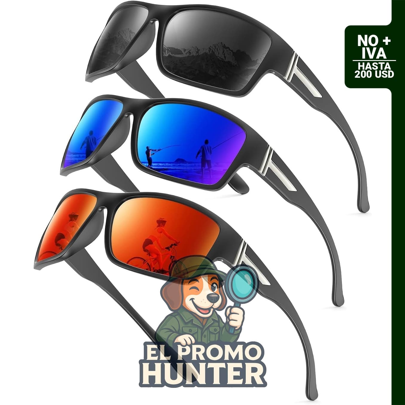 KALIYADI Gafas de sol polarizadas para hombre, protección UV400 para deportes al aire libre.