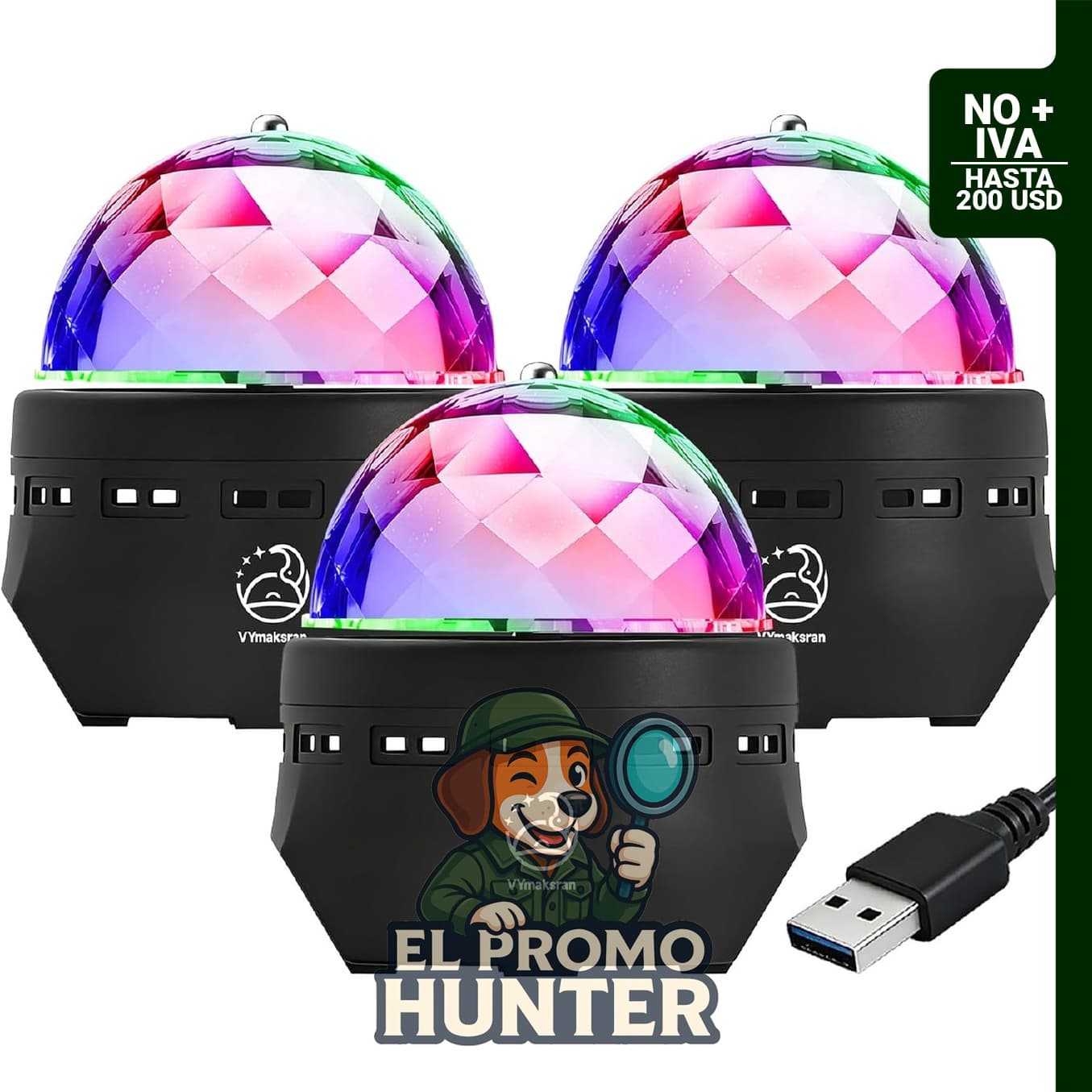 Mini proyector de luz de discoteca giratorio automático para eventos y decoración.