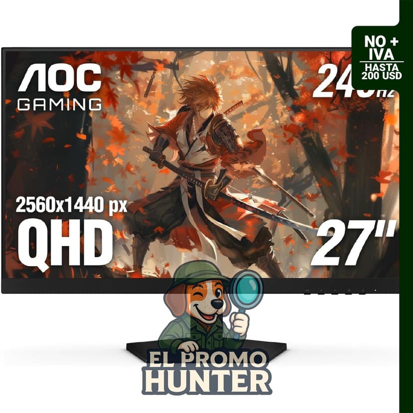 Monitor AOC Q27G41ZE de 27" (68.6 cm) QHD 2560 × 1440, 240 Hz nativo/260 Hz OC, compatible con NVIDIA G-SYNC.