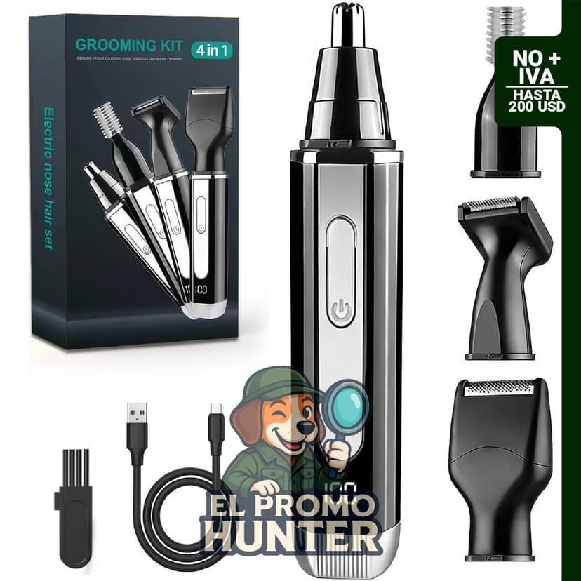 Joy RuDa Recortadora de vello de nariz 4 en 1, para nariz, oído, cejas y barba, recargable, impermeable.