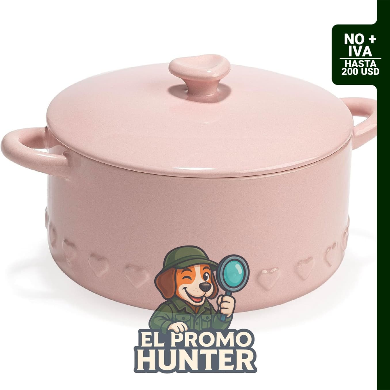 Cacerola de gres cerámico Paris Hilton, 28 oz, apta para horno hasta 232°C, lavavajillas y microondas.