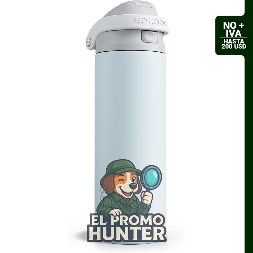 ENCOOL Botella aislante de acero inoxidable de 24 oz (710 ml) con pajilla y tapa abatible.