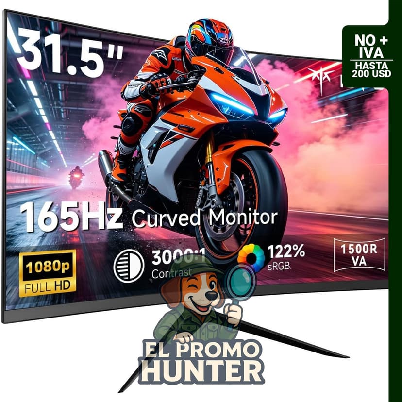 Monitor curvo KTC H32S17C de 32" (81 cm) FHD 1080P, 165Hz, 1500R, compatible con FreeSync.