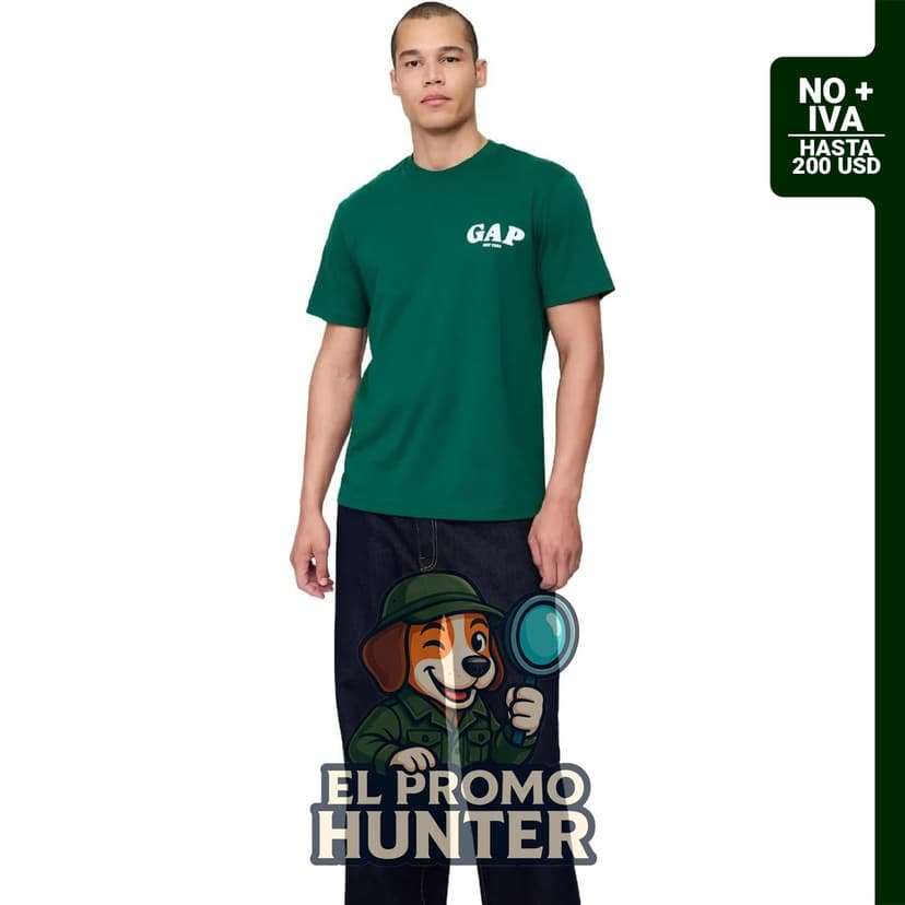 GAP Camiseta de punto para hombre, 100% algodón, con logotipo gráfico.