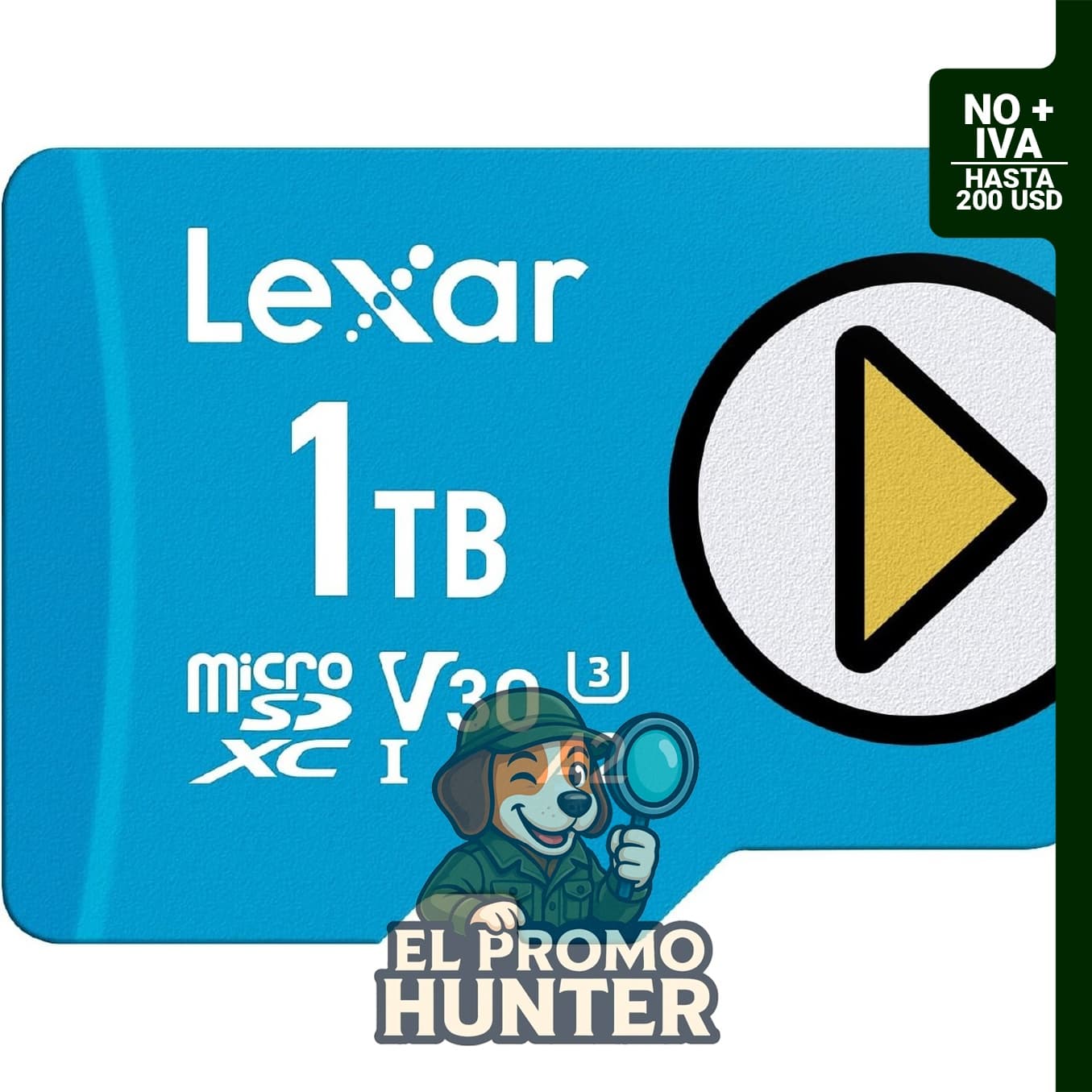 Lexar Tarjeta micro SD PLAY de 1 TB, UHS-I, C10, U3, V30, A2, velocidad de hasta 160 MB/s.